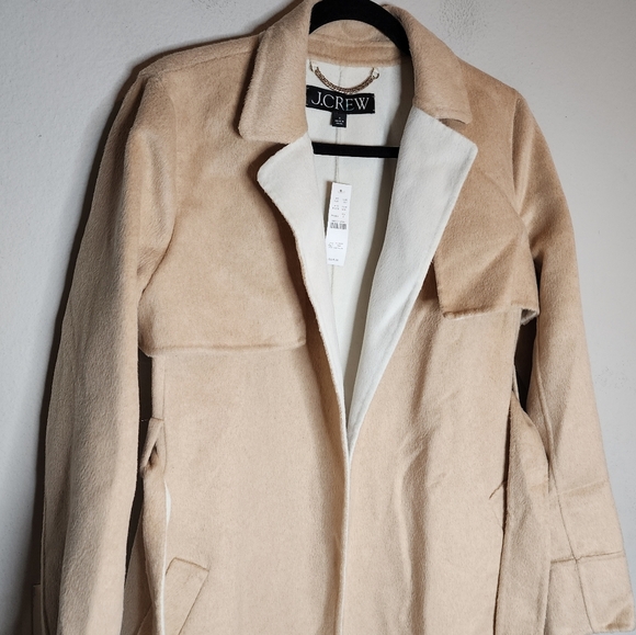 NWT J. Crew Wool Blend Harriet Trench Coat Double-faced Blend Beige Small - Picture 6 of 15